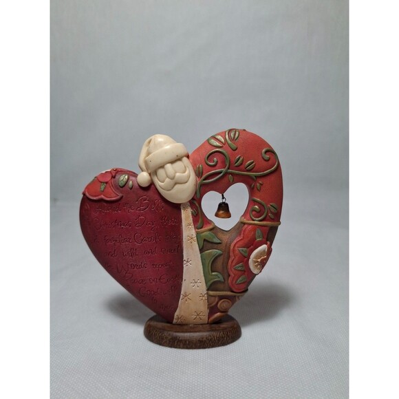Vintage 2007 Enesco Take Heart Santa Figurine Christmas Bells Family Gift - Picture 1 of 6